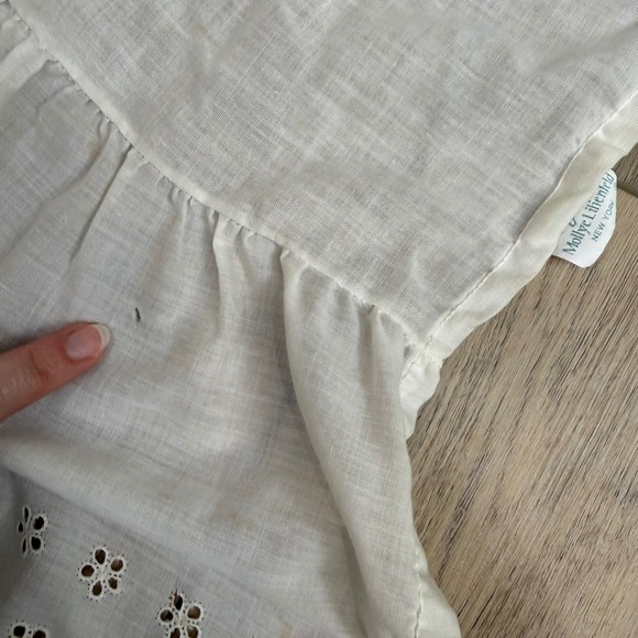 Vintage Sufolla White Cotton Eyelet Queen Bed Skirt Cottagecore Shabby Chic READ - Picture 9 of 10